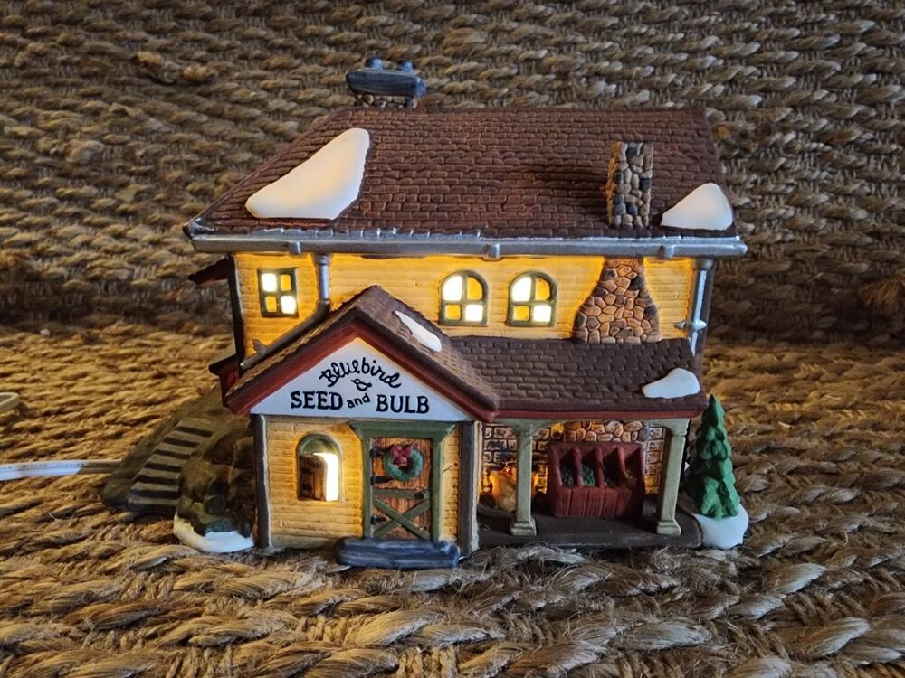 Department 56 New England Village Series Bluebird Seed & Bulb Light Up Christmas